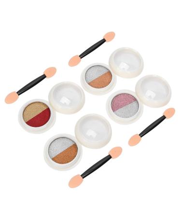 4 Jars Nail Art Glitter Mirror Powder Pigment Powder with Nail Sponge Brushes Double Color Chrome Manicure Powder for Nail Art Decoration