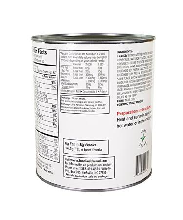 Loma Linda Plant-Based Big Franks - 96 Oz | Vegan Hot Dogs - Healthy Meat Alternative - Buy Online on GoSupps.com