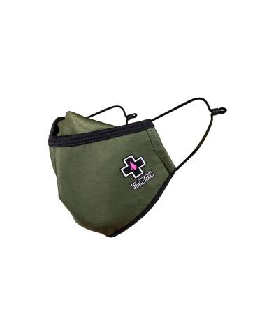 Muc-Off Green Reusable Face Mask Large - Adjustable Face Covering With Mid-Layer Filter - Washable Up To 20 Times Green L (Pack of 1)
