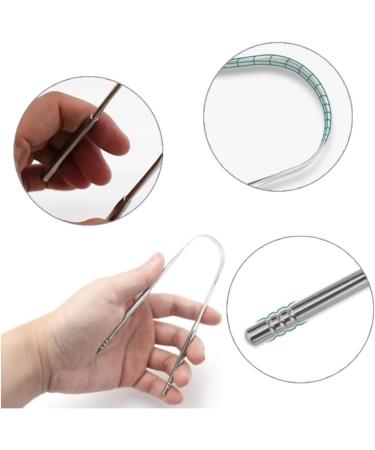 Lijuanwang Tongue Cleaner - 3 PCS Stainless Steel Tongue Scraper Brush for Bad Breath Relief - Buy Online on GoSupps.com