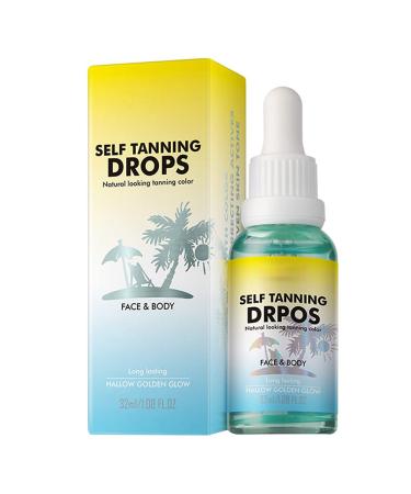 32ml Self Tanning Drops, Professional Self Tanner for Face and Body, Medium Tanning Cream for a Natural Look, Beautiful Black Essence