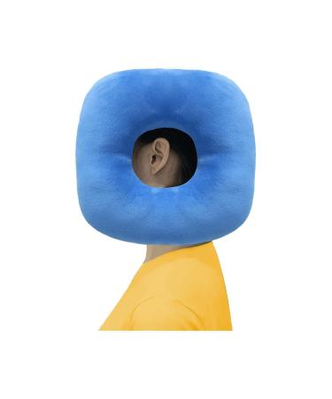 Ear Pillow Piercing Donut Side Pillow with A Hole-Ear Inflammation Pain Relief Protectors Ear Cushions for Sleeping Guard Bule