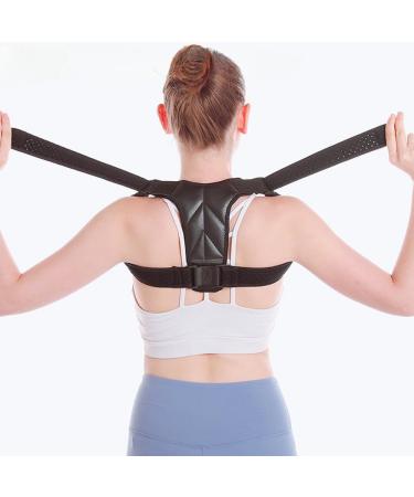 Posture Corrector for Men & Women Breathable Adjustable Black Shoulder Brace for Lumbar Neck Shoulder & Clavicle Pain Relief - Buy Online on GoSupps.com