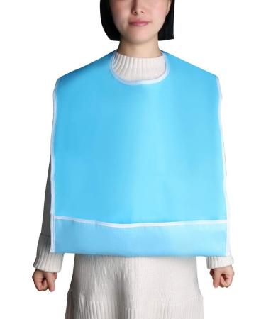 Adult Bib 65x45cm Waterproof Blue Mealtime Bib for Elderly - Washable Dining Bib Protector - Buy Online on GoSupps.com