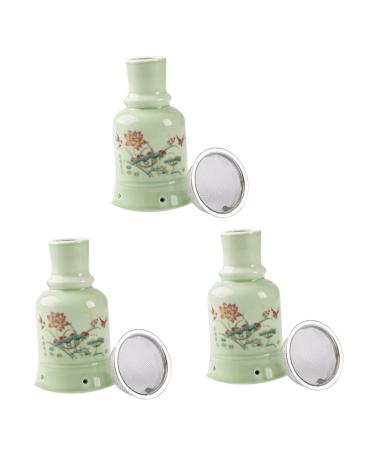 Homsfou Stand 3 sentences Moxibusion pot MOXA stick holder MOXA tools Moxibusion Device cone holder Schaben tools Schafenmatbhaben Moxatopf Household MoxibustionSofen Lotus Ceramics 12.5x7cmx3Pcs Gr nx3stk