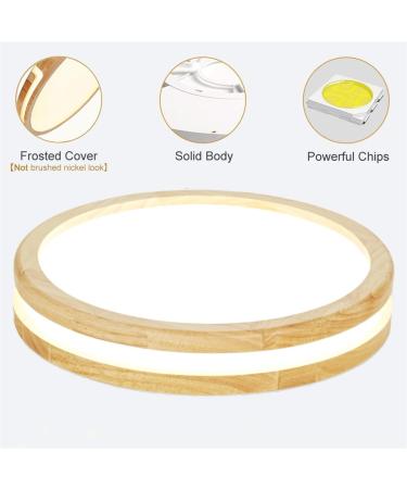 Buy Ghiycotdl 40cm Dimmable LED Ceiling Light - Modern Wood Round Lamp for Bedroom Living Room & Office - 24W 3000K-6000K - Buy Online on GoSupps.com