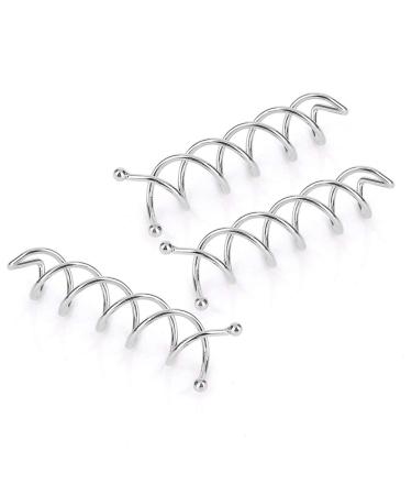 Lurrose 20pcs Spiral Hair Screws Clamps | Stylish Hair Clips for Women & Girls | Hair Styling Accessories - Silver - Buy Online on GoSupps.com