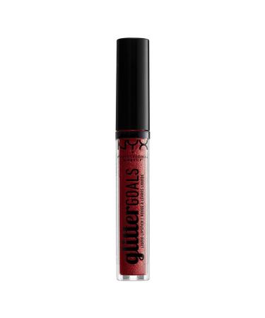 NYX Glitter Goals Liquid Lipstick - Crystal Crush Plum with Gold Glitter 0.10oz - Buy Online on GoSupps.com