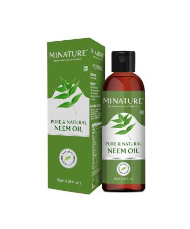 mi nature Neem Oil | Pure & Natural | Neem oil for all types of hair & skin |non sticky |oil for massage | No added preservatives| No added artificial flavour |100ml (3.38floz)