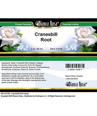 Bianca Rosa Cranesbill Root Cream (2 oz ZIN: 514758) - Buy Online on GoSupps.com