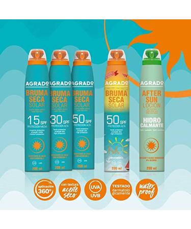 Buy Agrado Dry Sun Fog 50 - Moisturizing SPF 50 Spray Water-Resistant UVB & Infrared Protection for Sensitive Skin Fast Absorption 200ml - International Shipping Available - Buy Online on GoSupps.com
