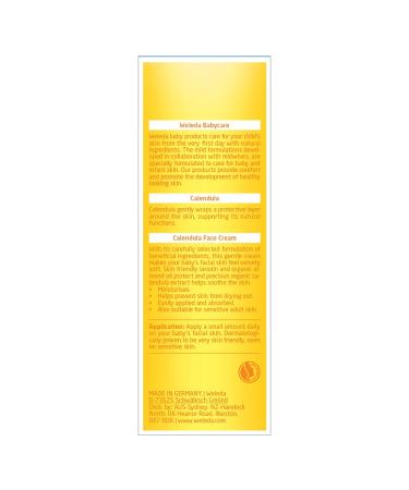 Weleda Baby Calendula Face Cream 1.7 fl oz - Soothing Organic Moisturizer for Delicate Skin - Buy Online on GoSupps.com