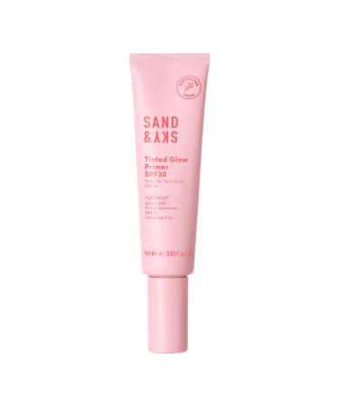 Sand & Sky Tinted Glow Primer SPF 30 Sunscreen - Australian Made Daily Hydrating Makeup Primer with Broad Spectrum Sun Protection & Sheer Rosy Tint | Improves Pigment  Skin Firming and Minimizing Roughness | With Hyaluro...