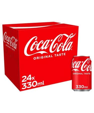 Coca Cola Coke Original Cans Soda Fizzy Drink 24x330ml