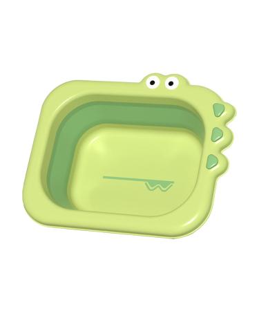 Wash Basin | 2.5L Folding Wash Bowl Washing Face Foot Basin | Cartoon Multi-Purpose Washbasin Wash Basin Bath Basin Tubs for Babies Green