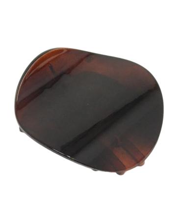 Parcelona France Onde Celluloid Tortoise Shell Side Slidein Secure Grip Hair Updo Hinge Duck Hair Claw - 2 3/4 Inch
