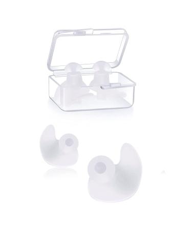 Macrohu earplugs to sleep silicone waterproof earplugs dampens noise reusable soft earplugs for sleeping against snoring swimming learning hearing protection (white)
