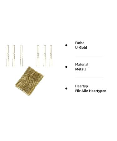 50Pcs U-Gold Hairpins & Bobby Pins - Metal Hair Accessories for All Hair Types | Perfect Bun Pins for Girls - Buy Online on GoSupps.com