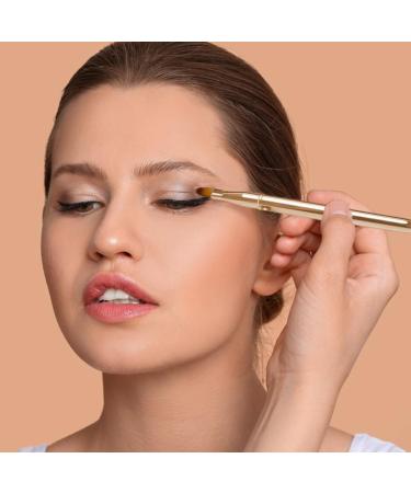 Retractable Lip Makeup Brush Lipstick Brush Soft Bristles Concealer Brushes Portable Dual End Makeup Brush for Apply Eye Primer Polish Eye Shadow Apply Lipstick Lip Lines Gold - Buy Online on GoSupps.com