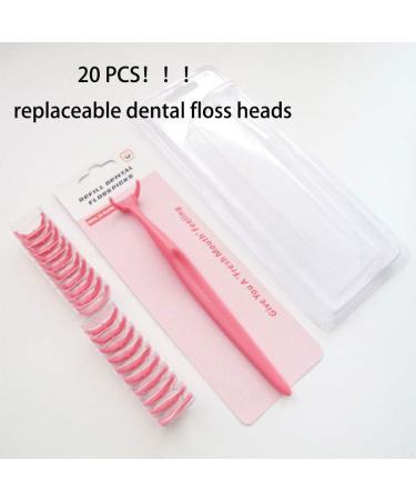 Buy Dental Floss Handle with Extra Heads - Eco-Friendly Toothpick Teeth Cleaning in Green - Buy Online on GoSupps.com