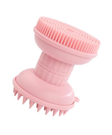 Beatifufu 1pc Three-in-one Bath Brush Manual Bath Cleaning Brush Manual Face Brush Waterproof Facial Brush Face Scrubber Brush Filler Cleansing Brush Scalp 8.6x7cm Pink