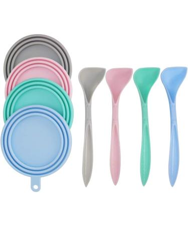 Universal Silicone Can Covers 4 Pack with Pet Spoons Set - Fits 3 Standard Size Dog and Cat Food Cans - Round Can Lids - Buy Online on GoSupps.com