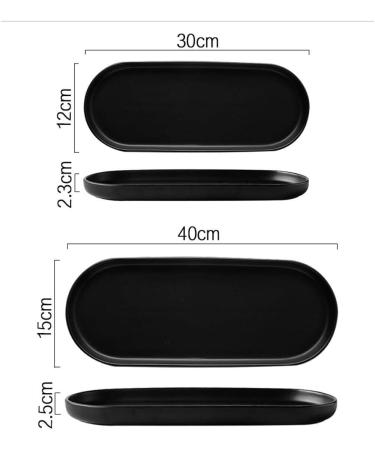 Plates Ceramic Matte Plates Oval Disc Irregular Disc Salad Plates for Fruit Cheese Dessert Lunch and More Household Tableware Snack Plate (Color : Black Size : 30cm) - Buy Online on GoSupps.com