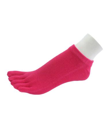 COUVER 5 Fingers Men's/Women's Yoga No Show Toe socks Premium Quality One Size Hot Pink