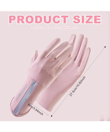 Porupael Women's UV Sun Protection Full Finger Touchscreen Gloves - Slipproof Summer Bicycle Golf and Fishing Gear in Pink - Buy Online on GoSupps.com