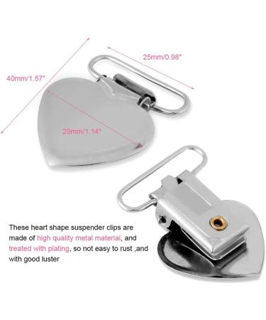 Fdit Suspender Clips - 10pcs Metal Heart Shape Pacifier Holder for DIY | International Shipping Available - Buy Online on GoSupps.com