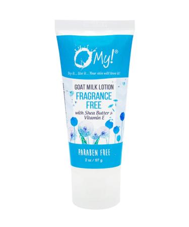 O My! Goat Milk Lotion | Made with Farm-Fresh Goat Milk | Shea Butter and Vit E | Free of Parabens & More | Handcrafted in USA Fragrance Free 2 Fl Oz (Pack of 1)