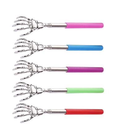 Healvian back scratch for women and men 5 of a portable extendable telescopic back scratcher Hand bone back scratch with multi-colored handles for the body