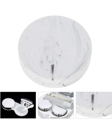 Portable Lens Case 4 Colors Soaking Lenses Case with Mirror Plastic Marble Pattern Eye Care Kit Container(#1) - Buy Online on GoSupps.com
