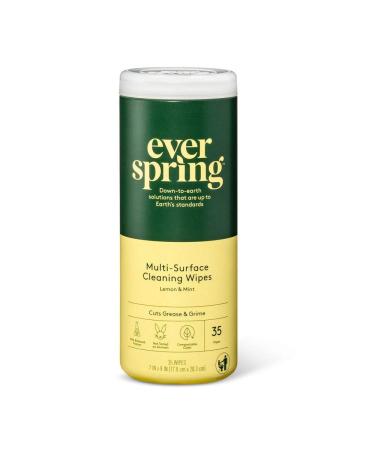 Lemon & Mint Multi-Surface Cleaning Wipes -35 Wipes- Everspring
