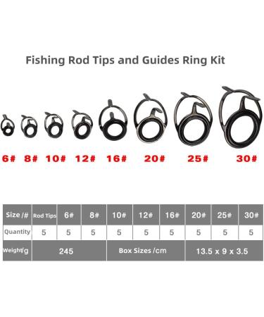 Fishing Rod Repair Kit - 45pcs Ceramic Guide Rings, Rod Tips & Guides Replacement Set - Buy Online on GoSupps.com