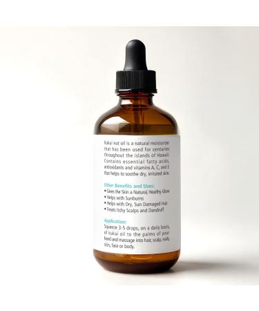 Kukui Nut Oil | 100% Pure Cold Pressed Hair & Skin Moisturizer | Anti-Frizz Hair Repair Treatment for Gloss & Split Ends | 4 fl oz - International Shipping Available - Buy Online on GoSupps.com
