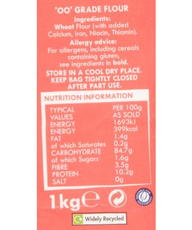 McDougalls 00 Grade Premium Plain Flour 1kg - Finely Milled for Smooth Results - Buy Online on GoSupps.com