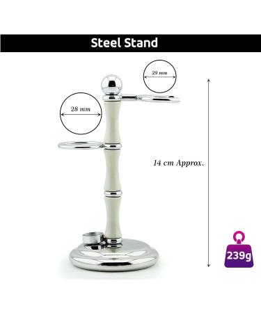 Haryali London Men's Shaving Set with Pure Silver Tip Badger Hair Brush - Ivory Color | Triple Edge Razor Holder, Shaving Bowl, Soap | Special Edition - Buy Online on GoSupps.com