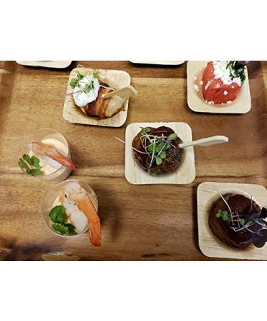 Eco Friendly Disposable Leaf Bowls- 2.5" Square Saoucer Bowls | Pack of 10 10 2.5" Souce Bowl - Buy Online on GoSupps.com