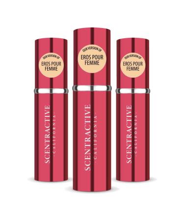 CA Perfume Impression of Eros Pour Femme For Women Replica Version Fragrance Dupes Concentrated Long Lasting Eau de Parfum Spray Refillable Atomizer Bottle 0.17 Fl Oz/5ml-X3 VRSC EROS POUR FEMME IMPRESSION 0.51 Fl Oz (Pack of 1)