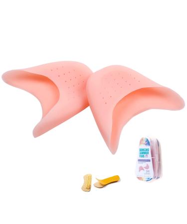 vuUUuv 4cps(2pair) Soft Silicone Gel Pointe Ballet Dance Shoe Toe Pads Toe Protector with Breathable- Pink 2 Count (Pack of 1)