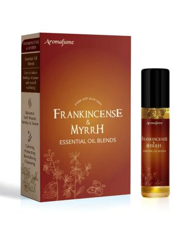Frankincense&Myrrha Resin Essential Oil Roll-On Blend by Aromafume | 1 x 10ml / 3 x 0.33 Fl Oz | Made with Commiphora Myrrha & Boswelia Carterii | for Meditation Spiritual Awakening & Prayer