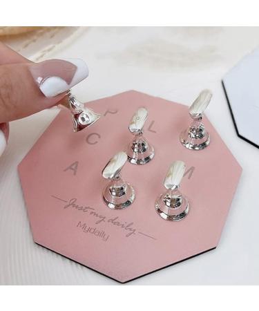 Nail Display Stand Holder - Magnetic Nail Practice Shelf with 5PCS Hooks for Salon Manicure - Buy Online on GoSupps.com