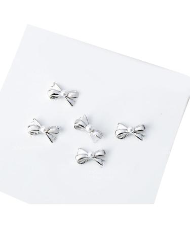 5Pcs Metal Nail Art Studs 3D Nail Art Metal Nail Art Jewelry Decorations Pearls Bows Nail Decoration Accessories Nail Rivets Gems White - Buy Online on GoSupps.com