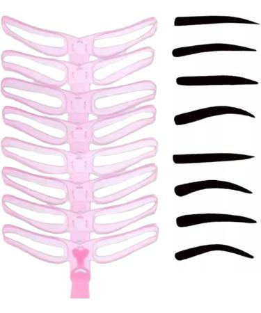 8 Pack Eyebrow Stencils for Beginners Reusable Eyebrow Stencils for 3 Minutes Makeup (Pink) - Buy Online on GoSupps.com