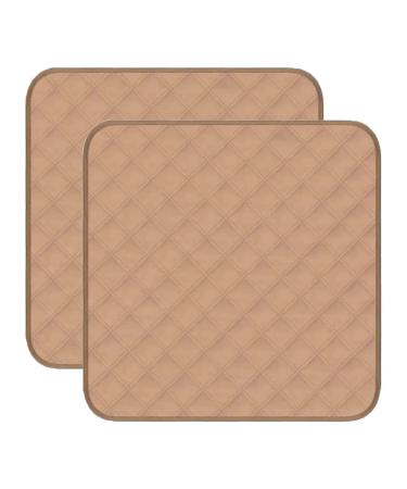 GRUENERDE Waterproof Chair Pads for Incontinence 2Pcs Resuable Washable Seat Protector Pads for Incontinence for Senior Toddlers 22"X21" Beige