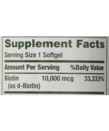 Nature's Bounty Biotin 10000 mcg - 120 Rapid Release Softgels for Healthy Hair, Skin & Nails - Buy Online on GoSupps.com