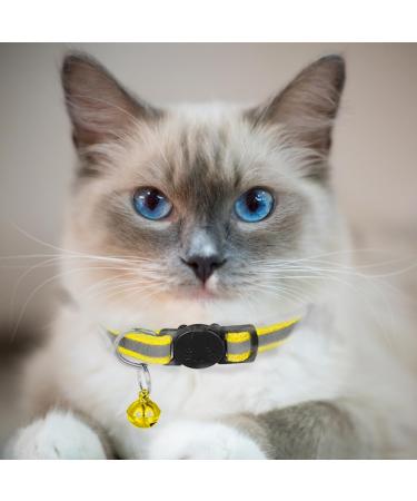 Hepplly 6-Pack Reflective Cat Collars with Bells - Quick Release Kitten Collars in Yellow | International Shipping - Buy Online on GoSupps.com