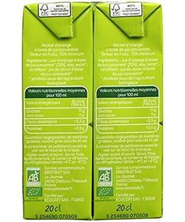 PRESSADE - Nectar Bio Orange 6X20Cl - L'unit  - Buy Online on GoSupps.com