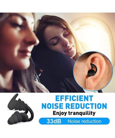 2 Reusable Noise Cancelling Ear Plugs for Sleeping and Hearing Protection - Soft Silicone Earplugs for Noise Reduction at Concerts, Motorcycles, and Work (Black) - Buy Online on GoSupps.com